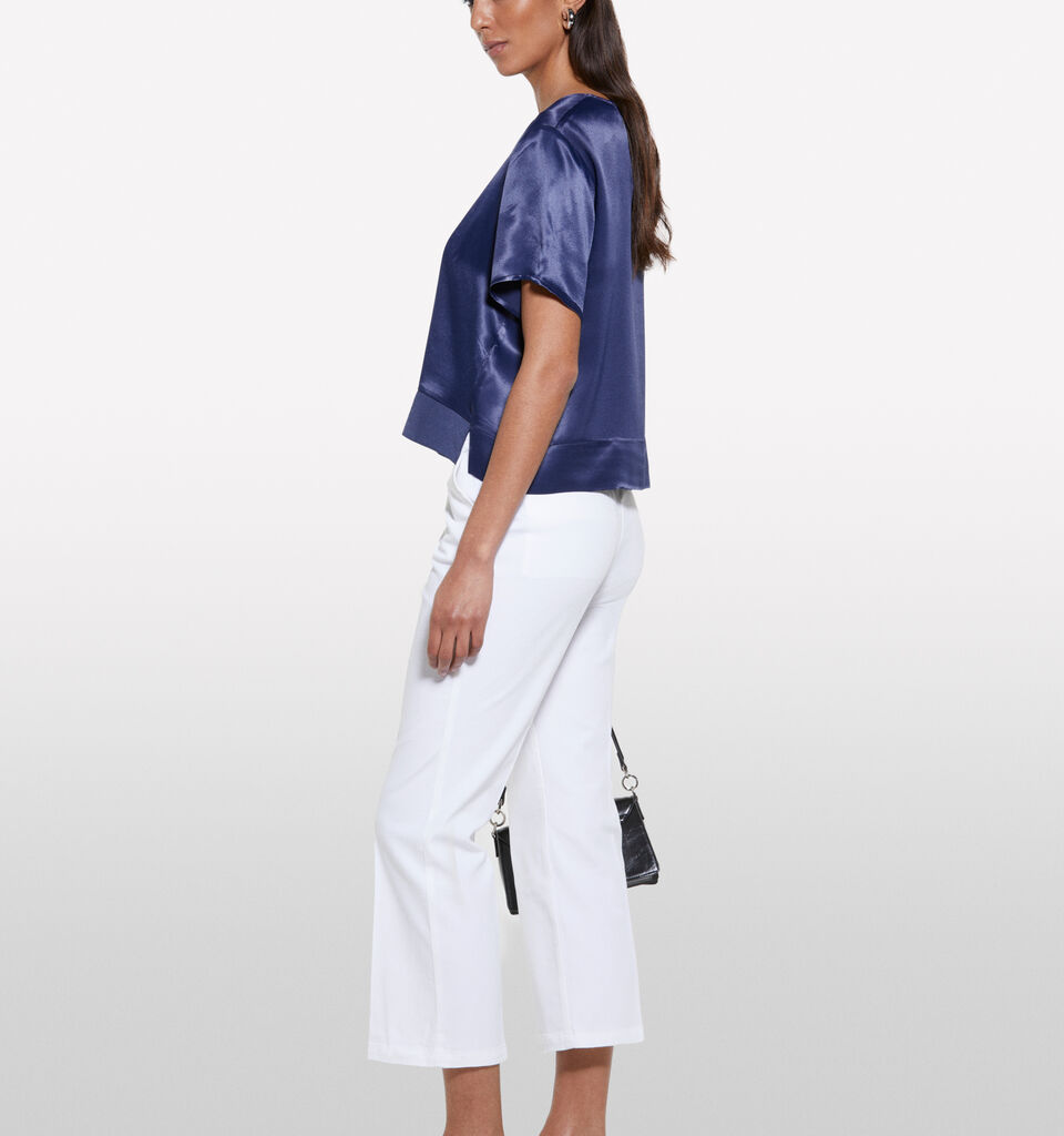 Dark blue satin blouse - women's blouses - Dark Blue | Sisley image number 2